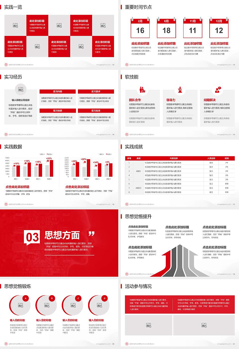 山东科技职业学院专用国家奖学金答辩PPT模板16:9格式幻灯片预览图3