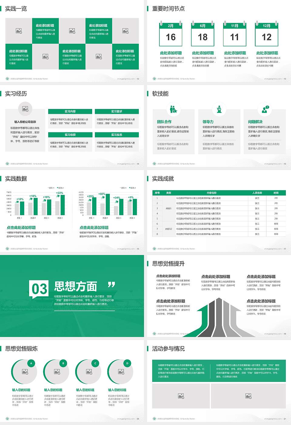 太原幼儿师范高等专科学校专用国家奖学金答辩PPT模板16:9格式幻灯片预览图3