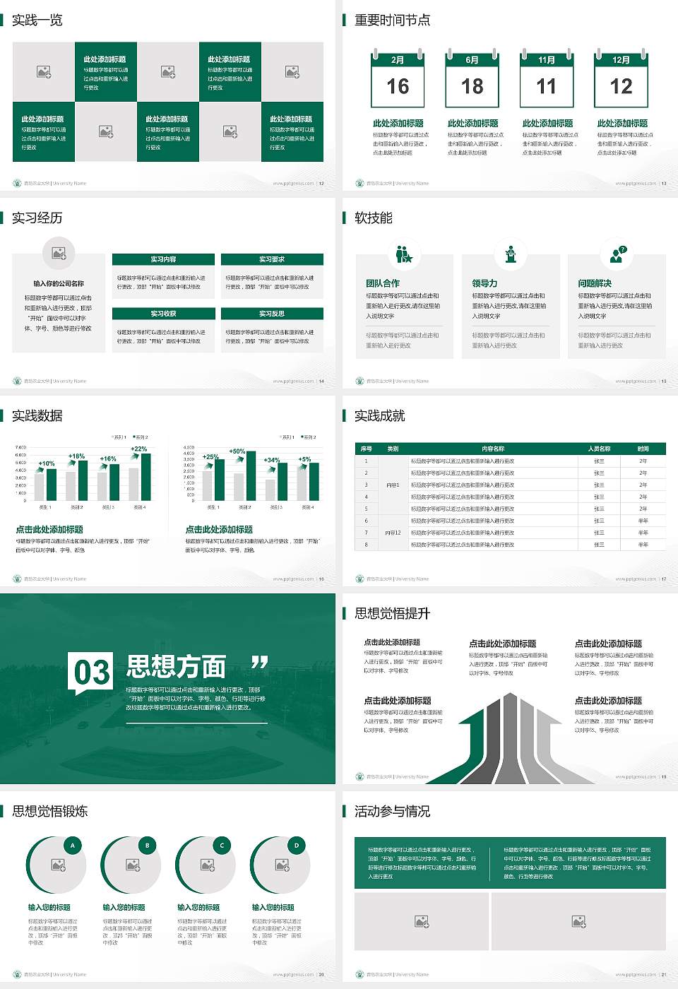 青岛农业大学专用国家奖学金答辩PPT模板16:9格式幻灯片预览图3