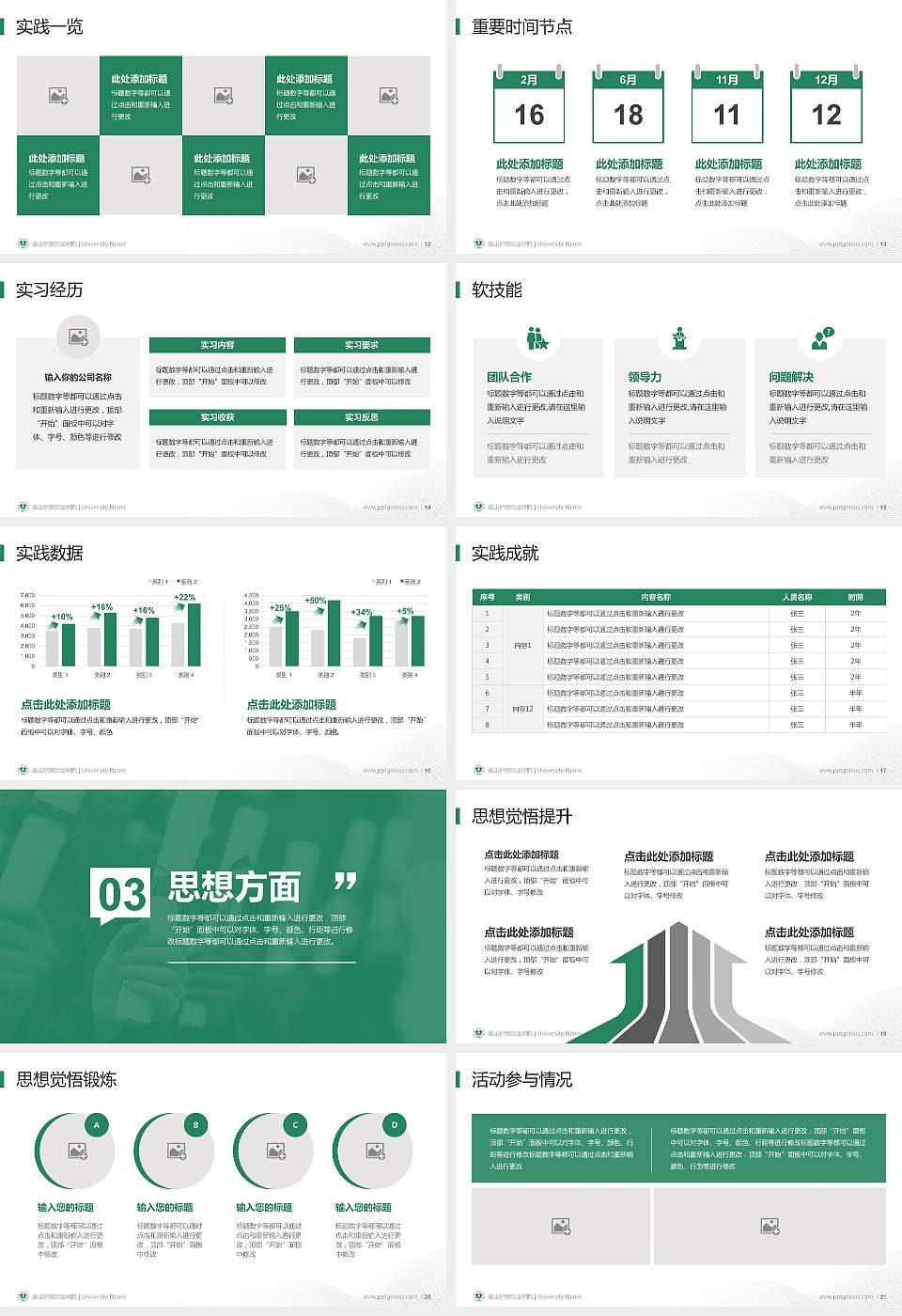 泰山护理职业学院专用国家奖学金答辩PPT模板16:9格式幻灯片预览图3