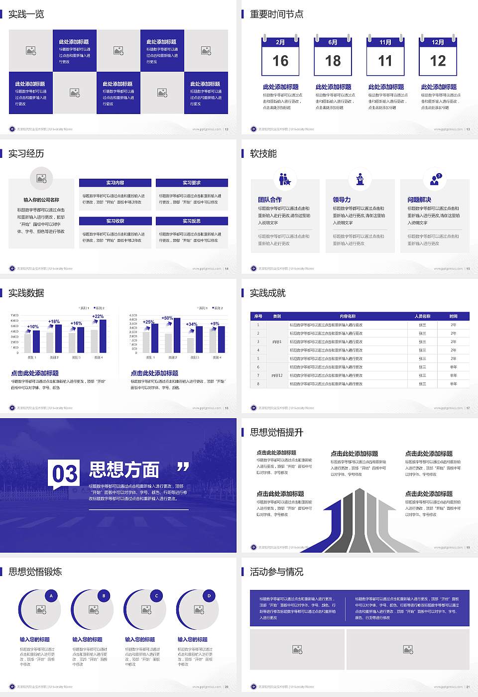 天津现代职业技术学院专用国家奖学金答辩PPT模板16:9格式幻灯片预览图3