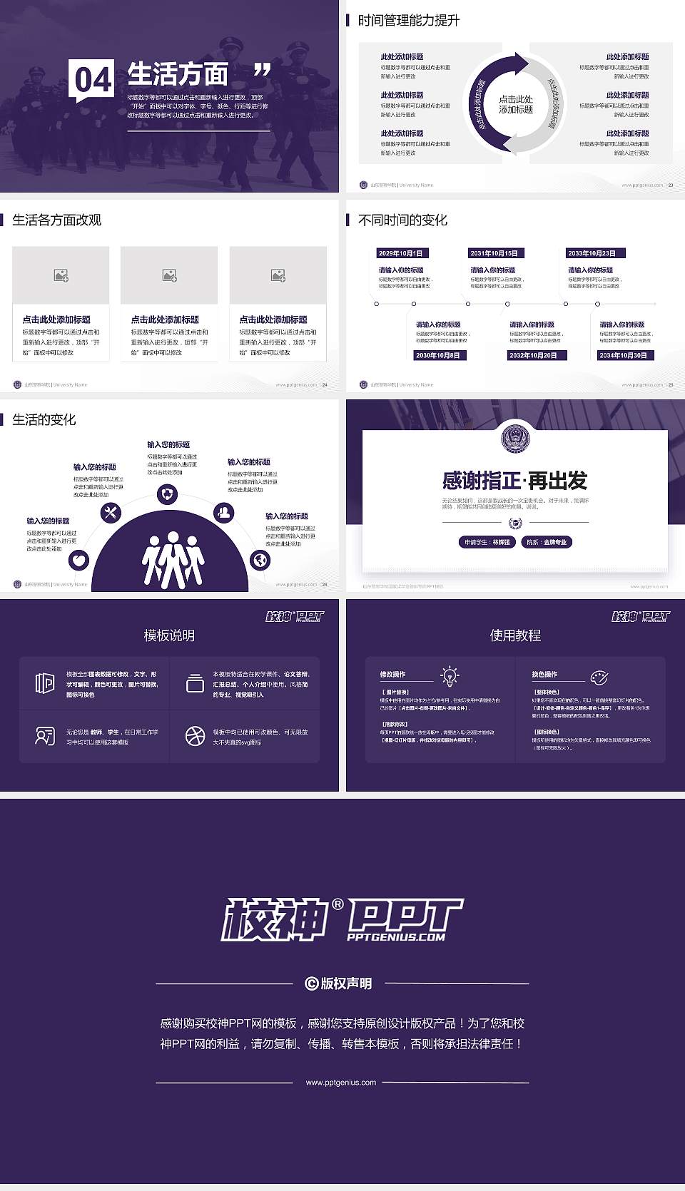 山东警察学院专用国家奖学金答辩PPT模板16:9格式幻灯片预览图4
