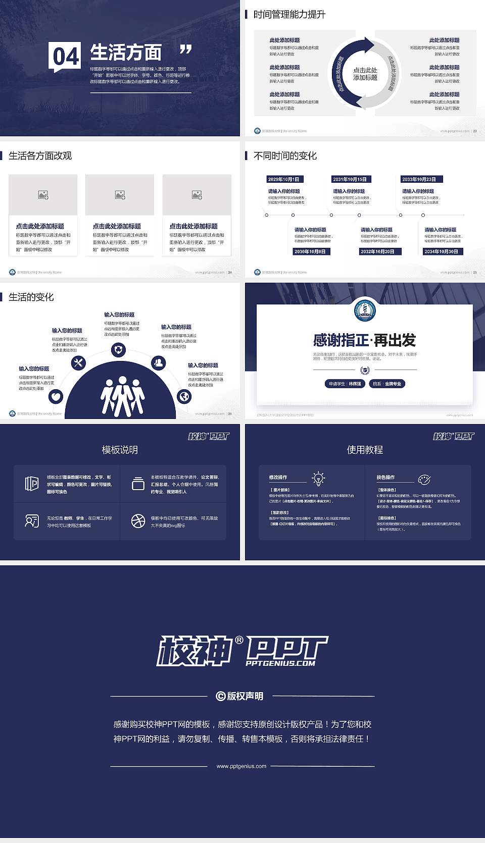 昆明医科大学专用国家奖学金答辩PPT模板16:9格式幻灯片预览图4