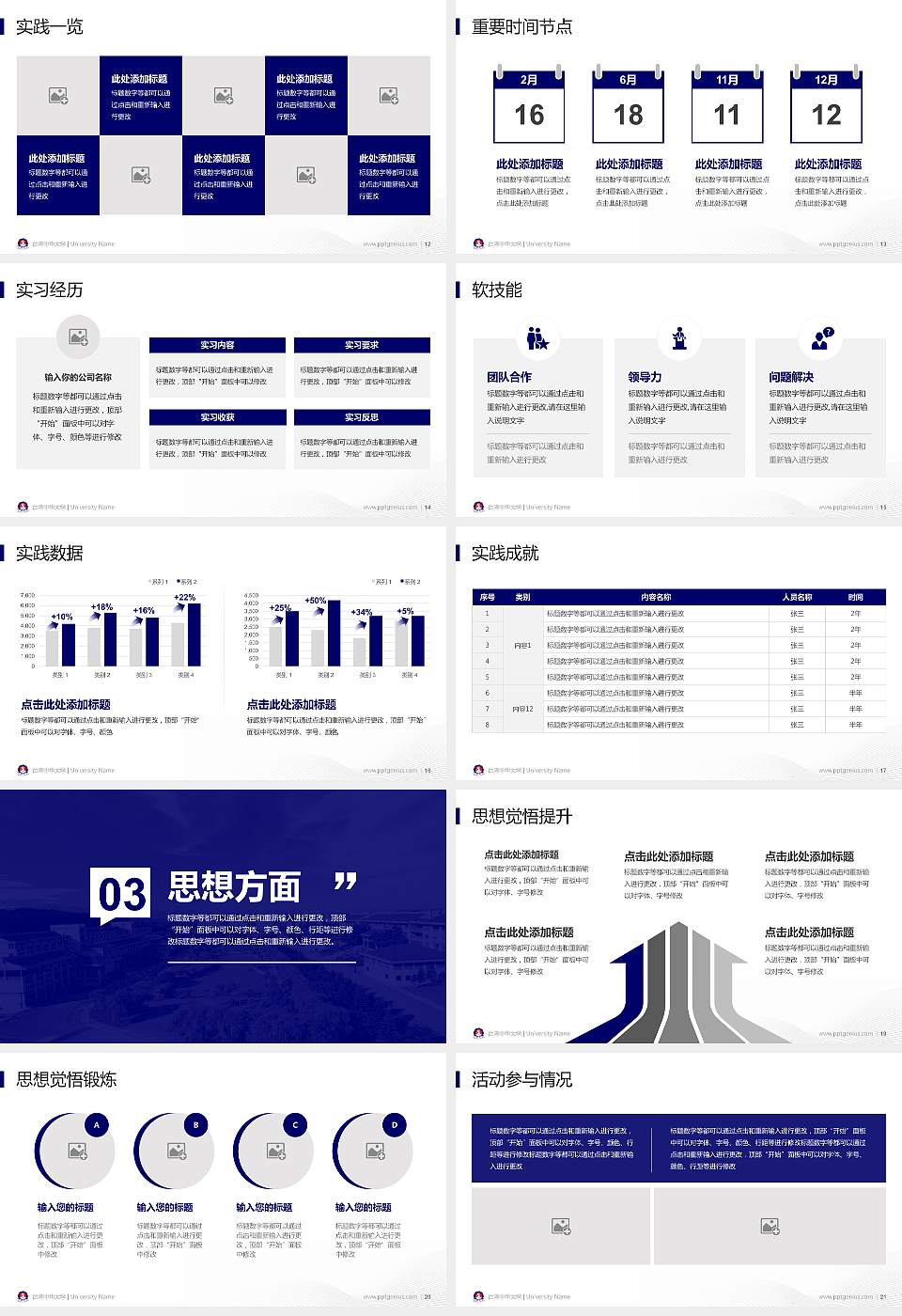 台湾中华大学专用国家奖学金答辩PPT模板16:9格式幻灯片预览图3