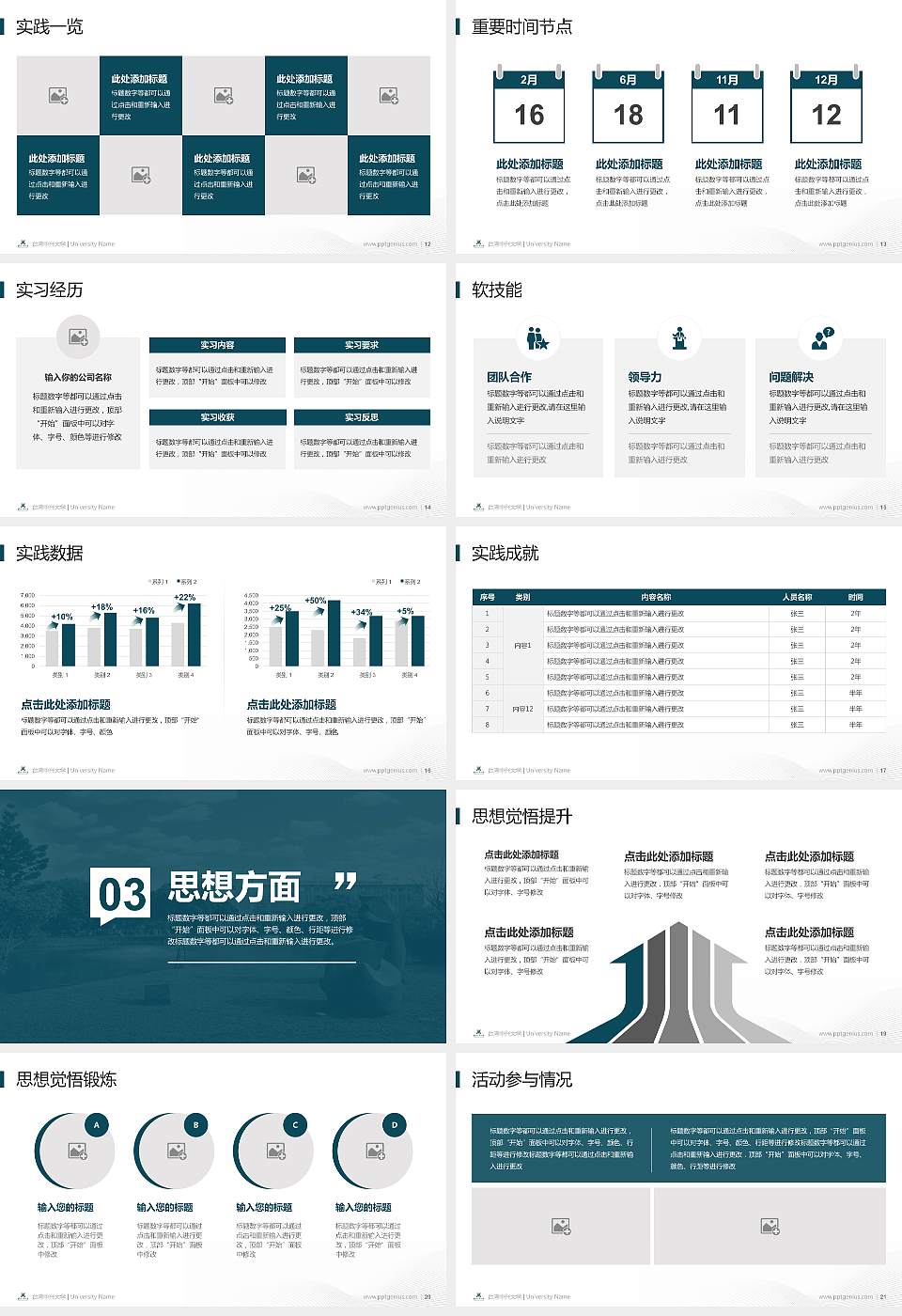 台湾中兴大学专用国家奖学金答辩PPT模板16:9格式幻灯片预览图3