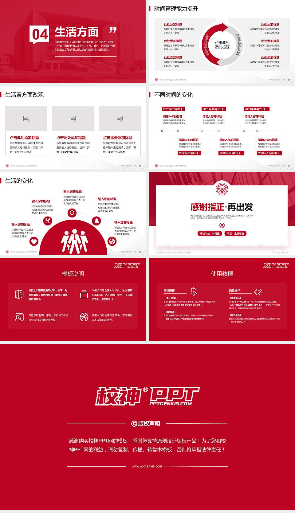 潍坊职业学院专用国家奖学金答辩PPT模板16:9格式幻灯片预览图4