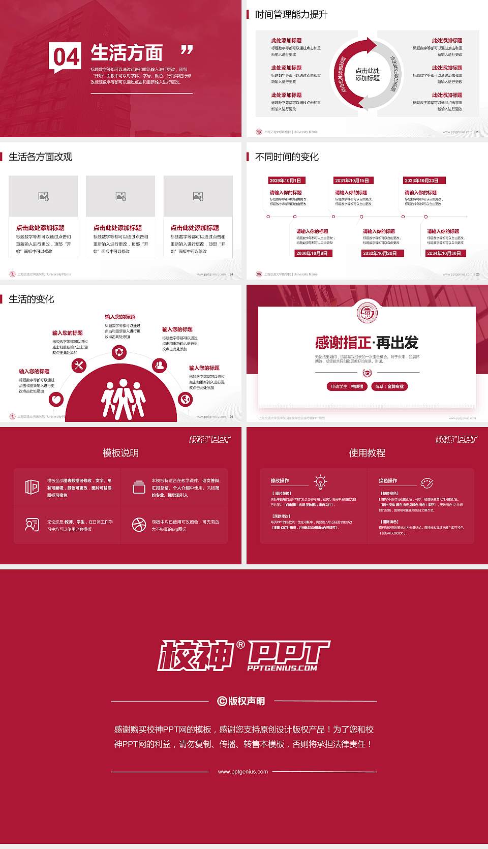 上海交通大学医学院专用国家奖学金答辩PPT模板16:9格式幻灯片预览图4
