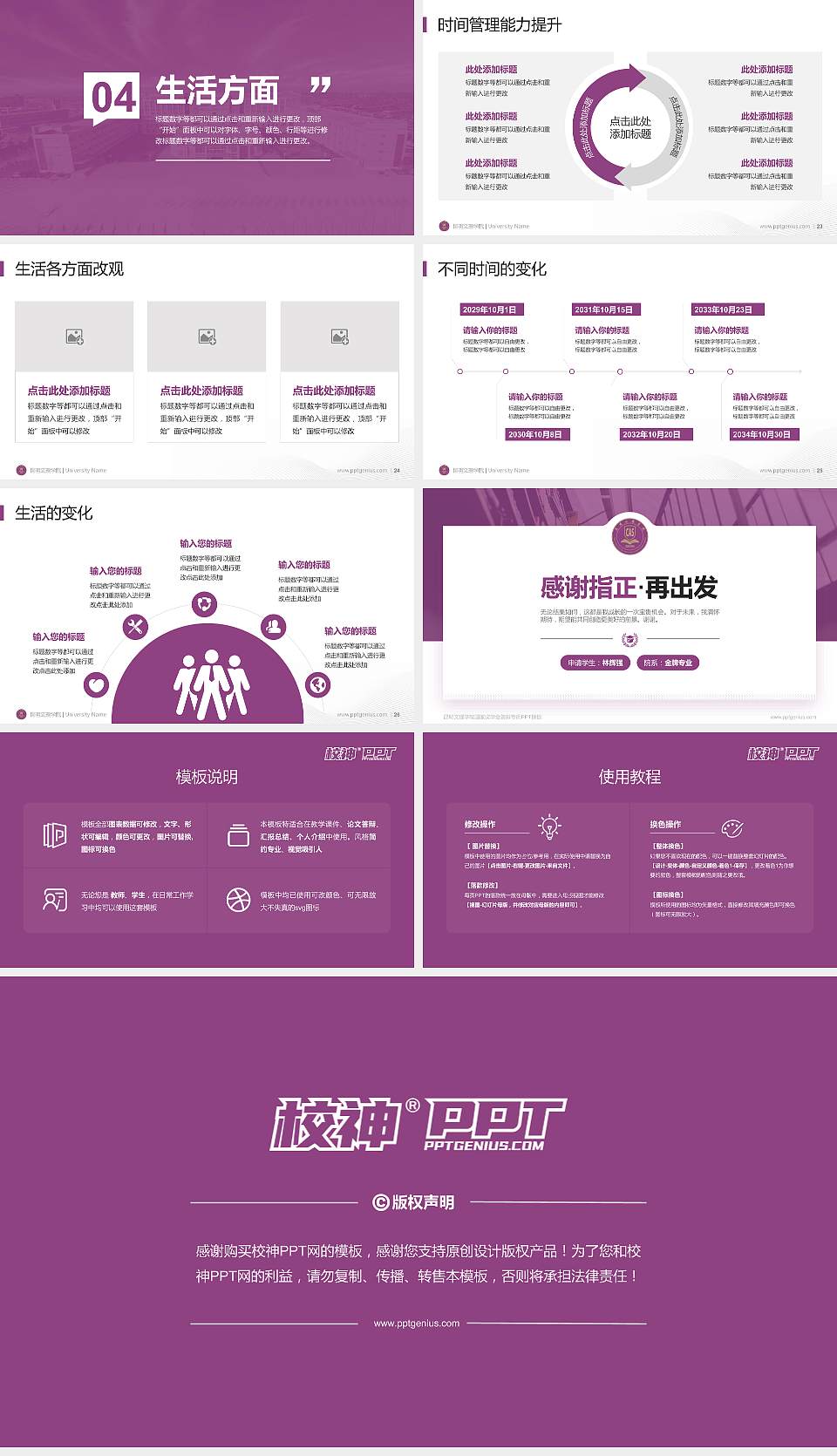 昆明文理学院专用国家奖学金答辩PPT模板16:9格式幻灯片预览图4