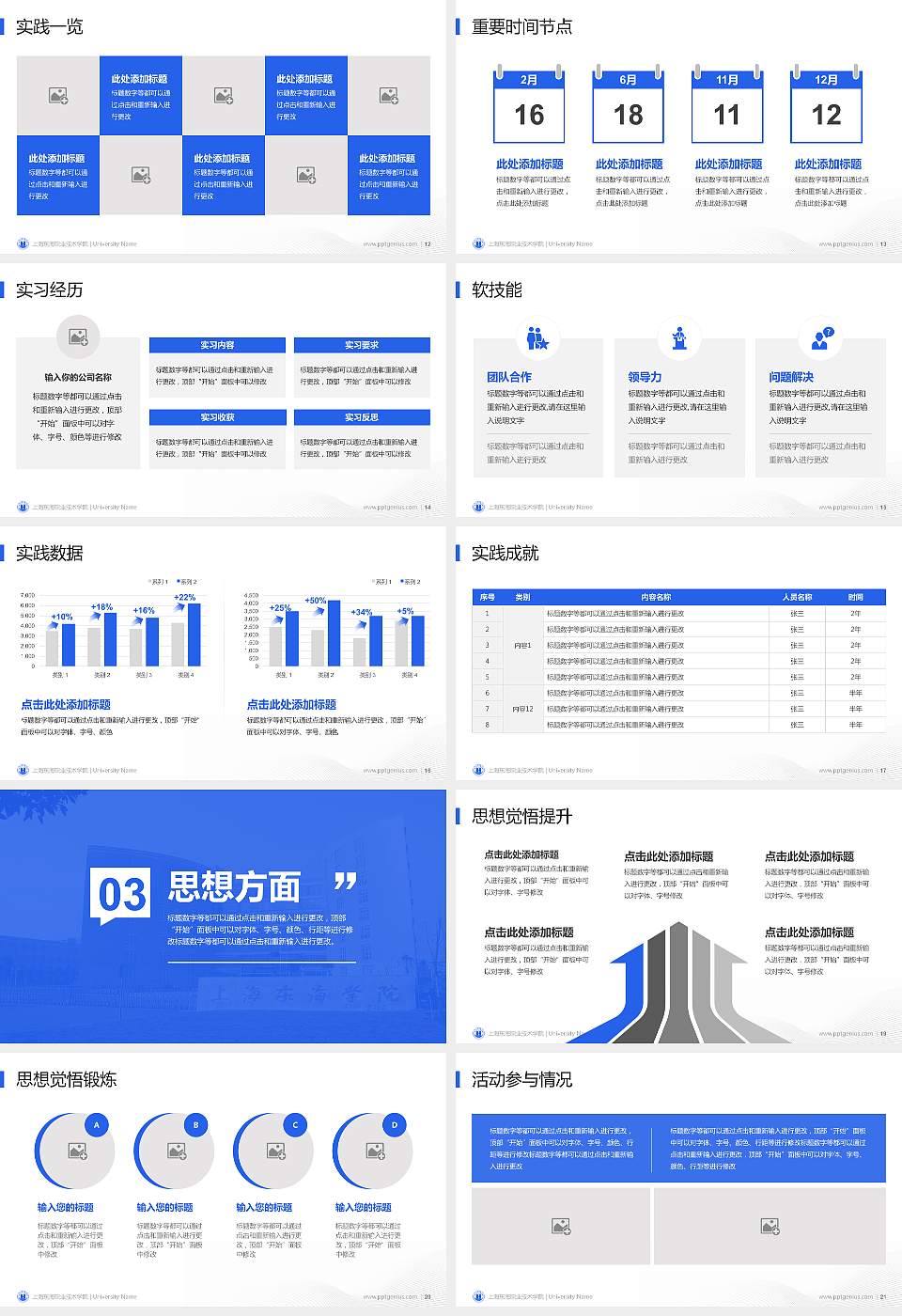 上海东海职业技术学院专用国家奖学金答辩PPT模板16:9格式幻灯片预览图3