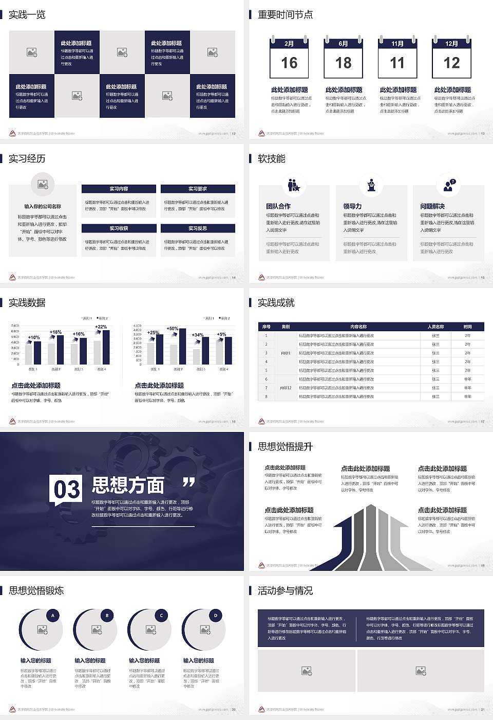 天津机电职业技术学院专用国家奖学金答辩PPT模板16:9格式幻灯片预览图3