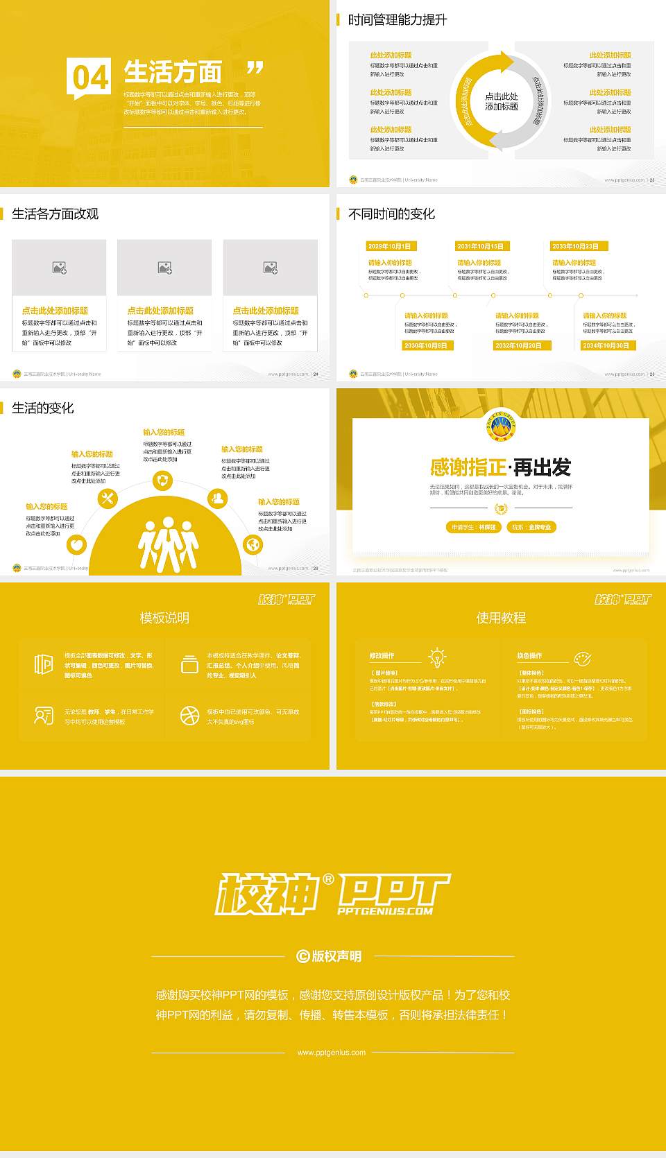 云南三鑫职业技术学院专用国家奖学金答辩PPT模板16:9格式幻灯片预览图4