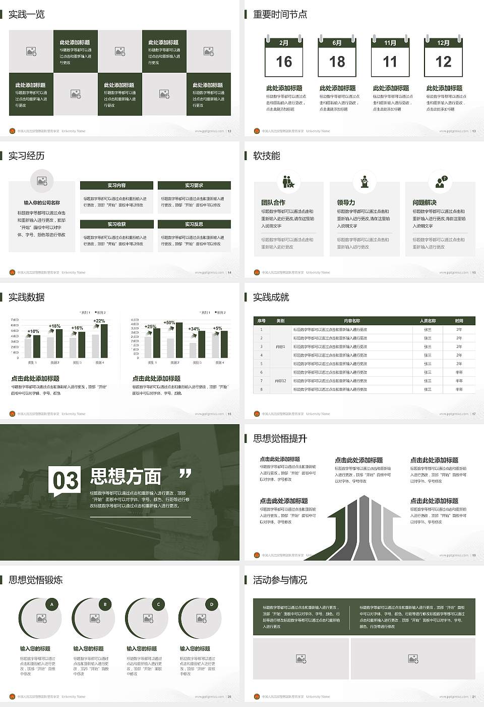 中国人民武装警察部队警官学院专用国家奖学金答辩PPT模板16:9格式幻灯片预览图3