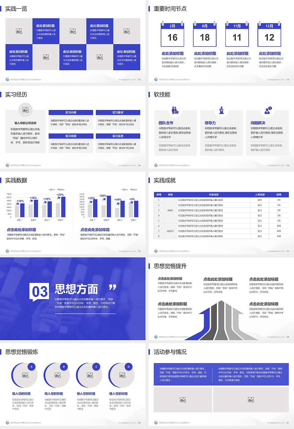 南充职业技术学院专用国家奖学金答辩PPT模板16:9格式幻灯片预览图3