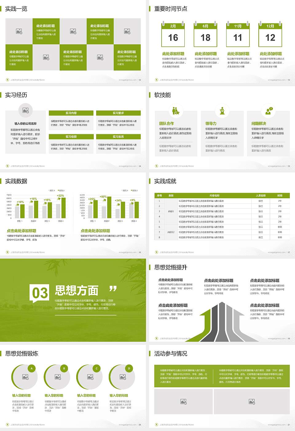 上海济光职业技术学院专用国家奖学金答辩PPT模板16:9格式幻灯片预览图3