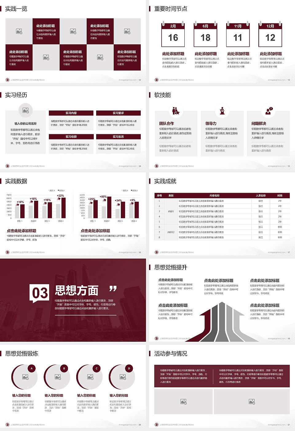 上海欧华职业技术学院专用国家奖学金答辩PPT模板16:9格式幻灯片预览图3