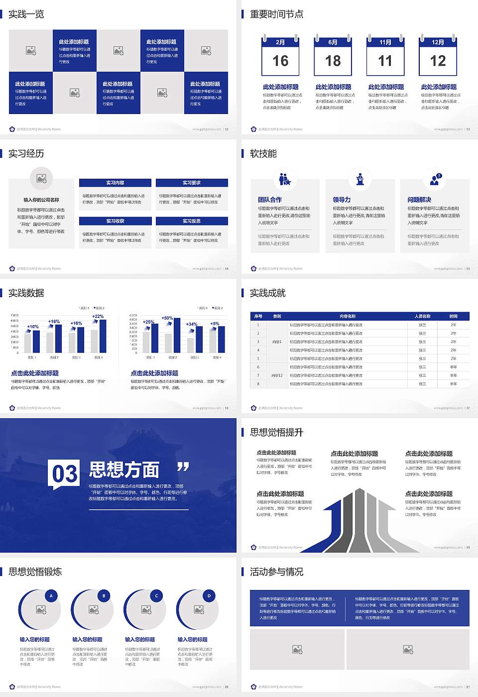 台湾政治大学专用国家奖学金答辩PPT模板16:9格式幻灯片预览图3