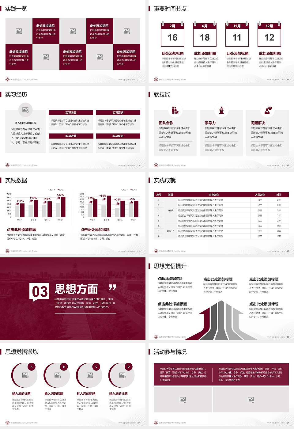 长春财经学院专用国家奖学金答辩PPT模板16:9格式幻灯片预览图3