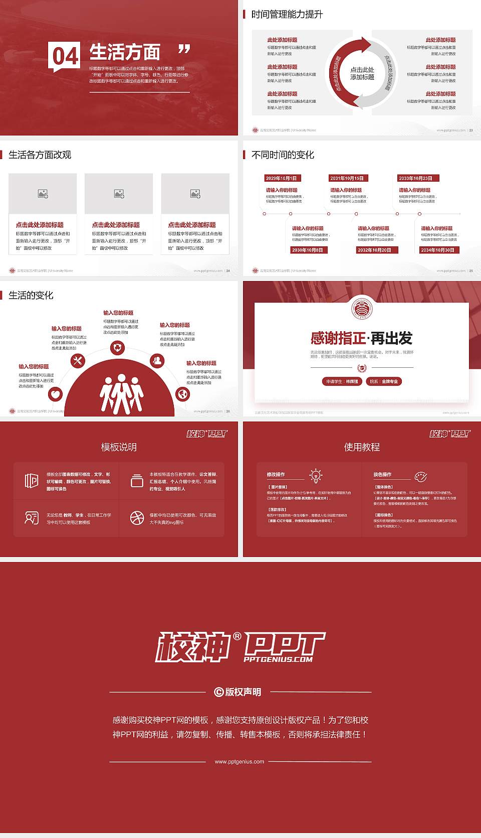 云南文化艺术职业学院专用国家奖学金答辩PPT模板16:9格式幻灯片预览图4
