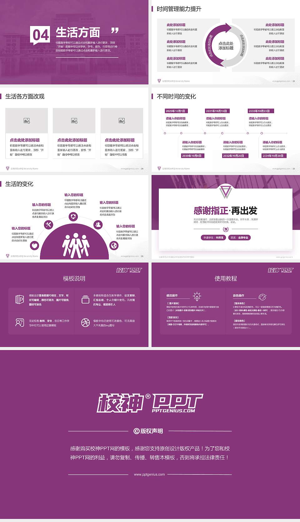 云南师范大学专用国家奖学金答辩PPT模板16:9格式幻灯片预览图4
