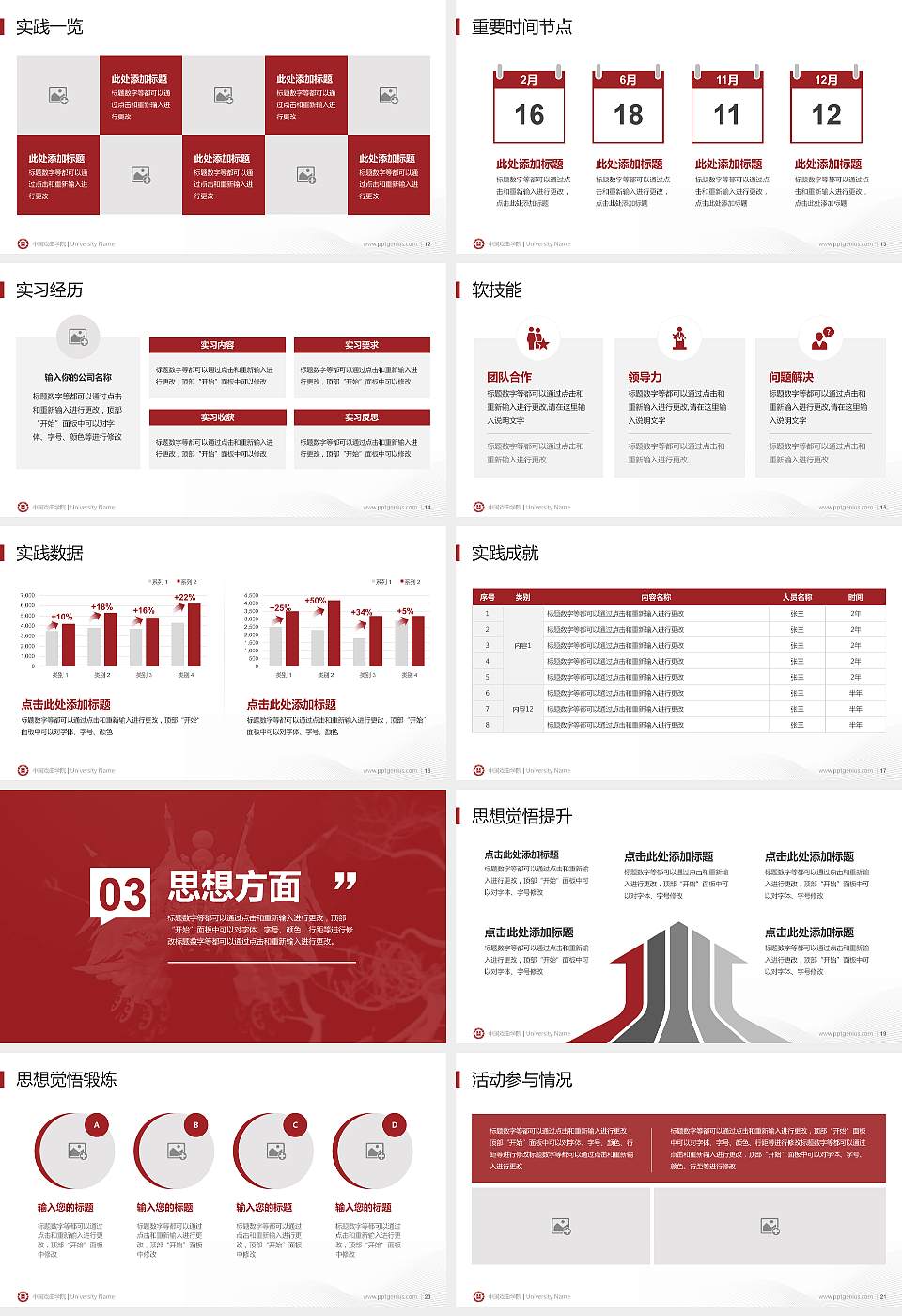 中国戏曲学院专用国家奖学金答辩PPT模板16:9格式幻灯片预览图3