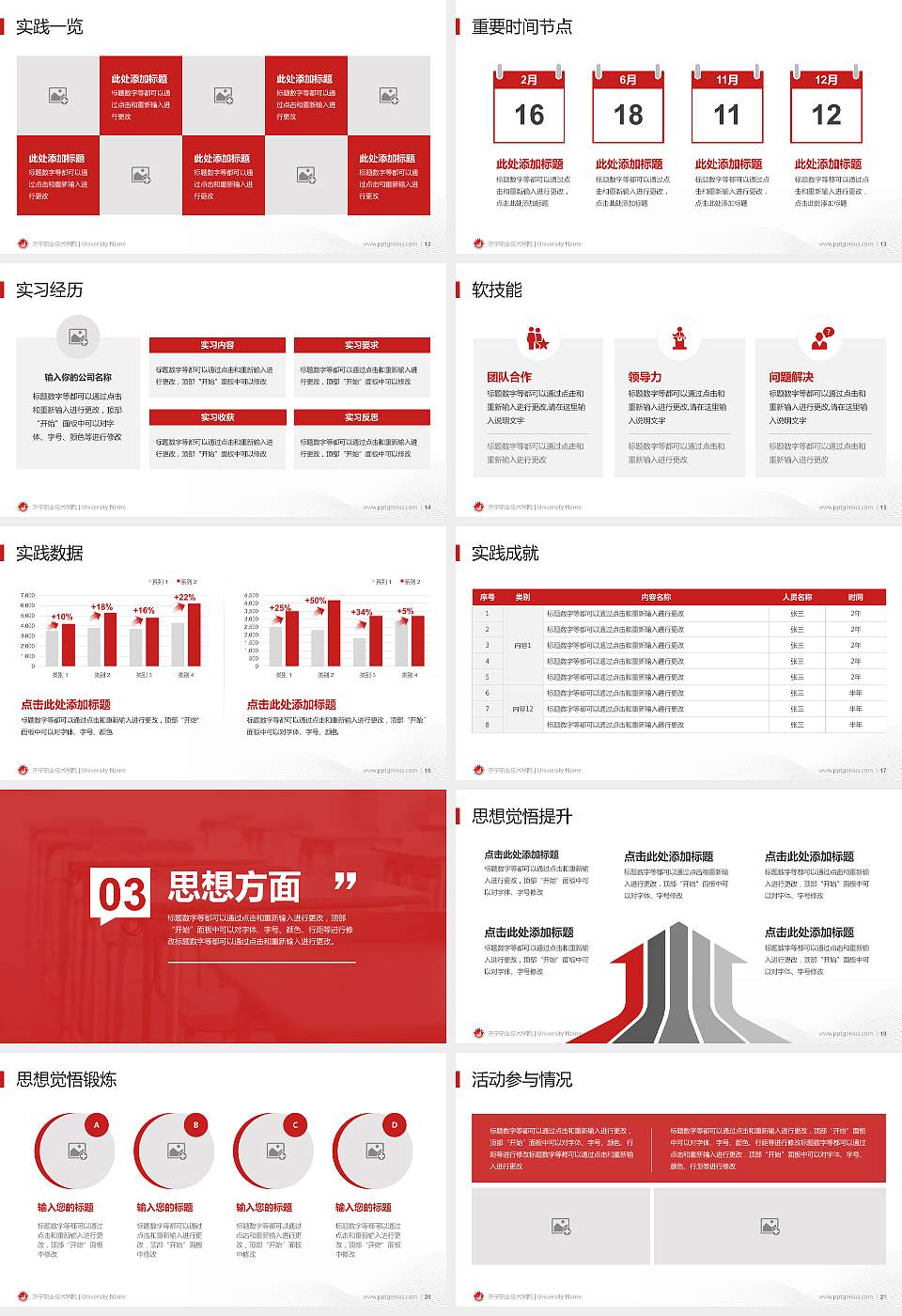 济宁职业技术学院专用国家奖学金答辩PPT模板16:9格式幻灯片预览图3