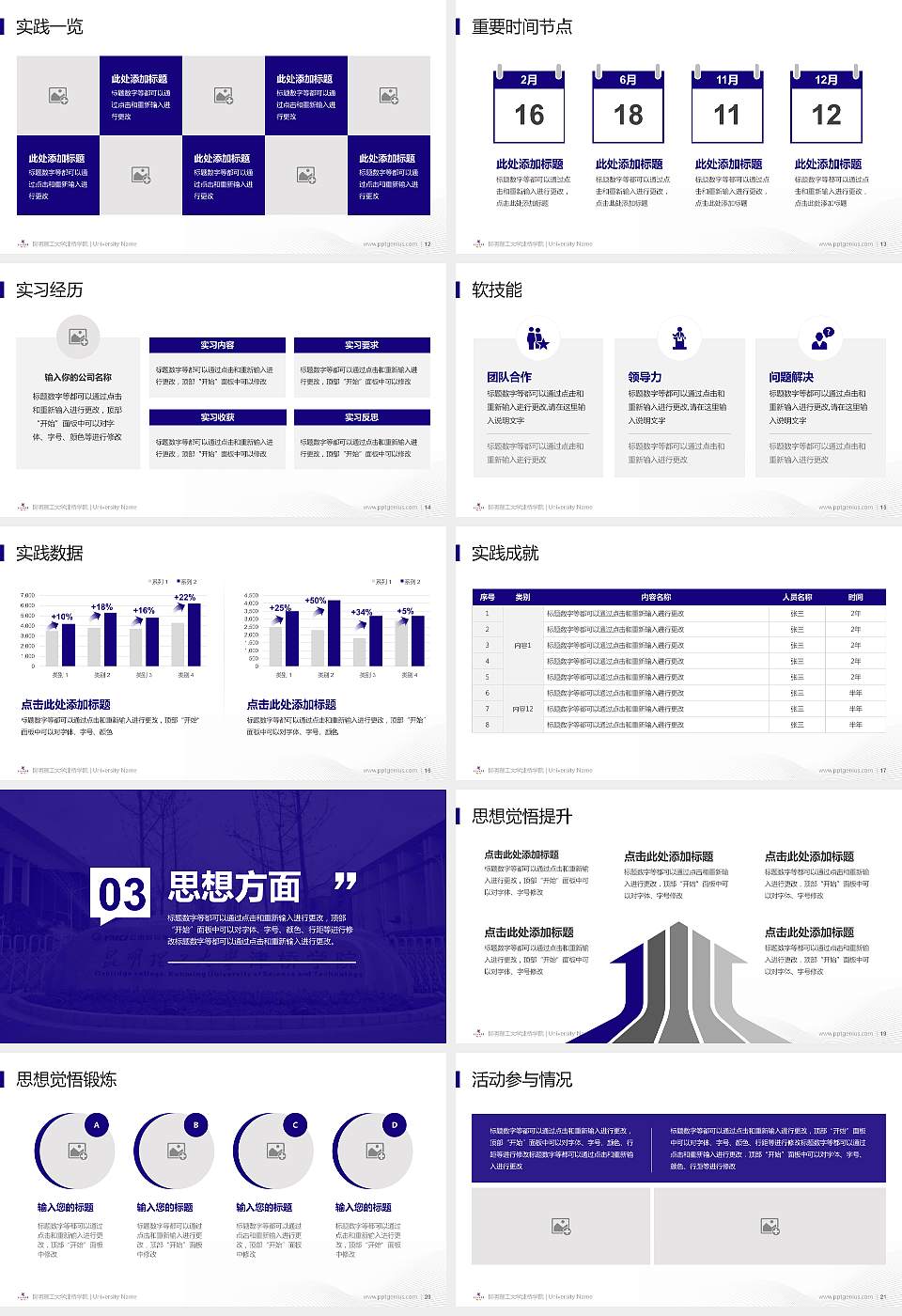 昆明理工大学津桥学院专用国家奖学金答辩PPT模板16:9格式幻灯片预览图3