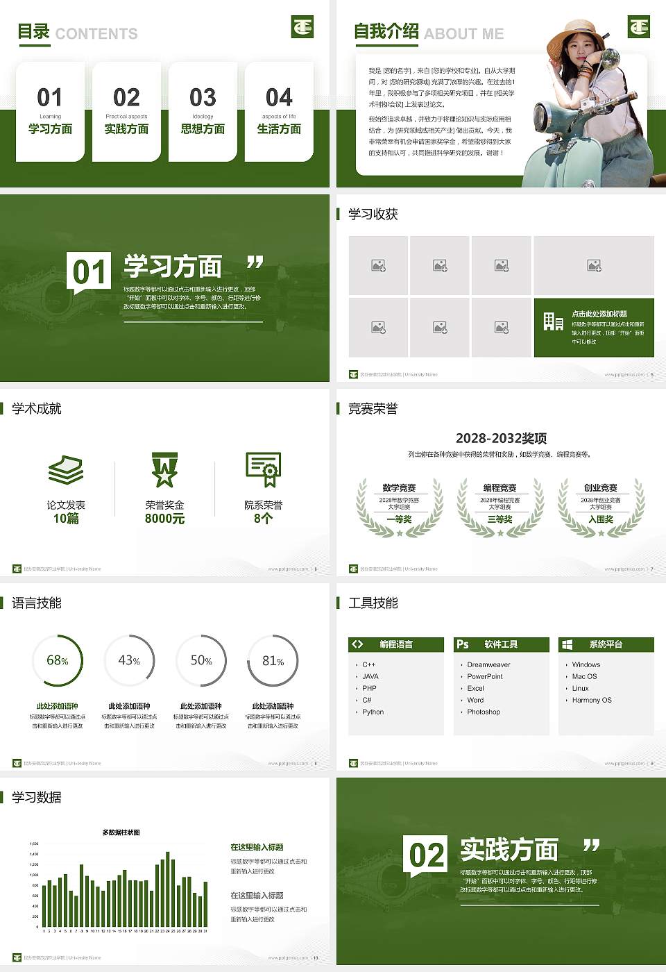 民办安徽旅游职业学院专用国家奖学金答辩PPT模板16:9格式幻灯片预览图2