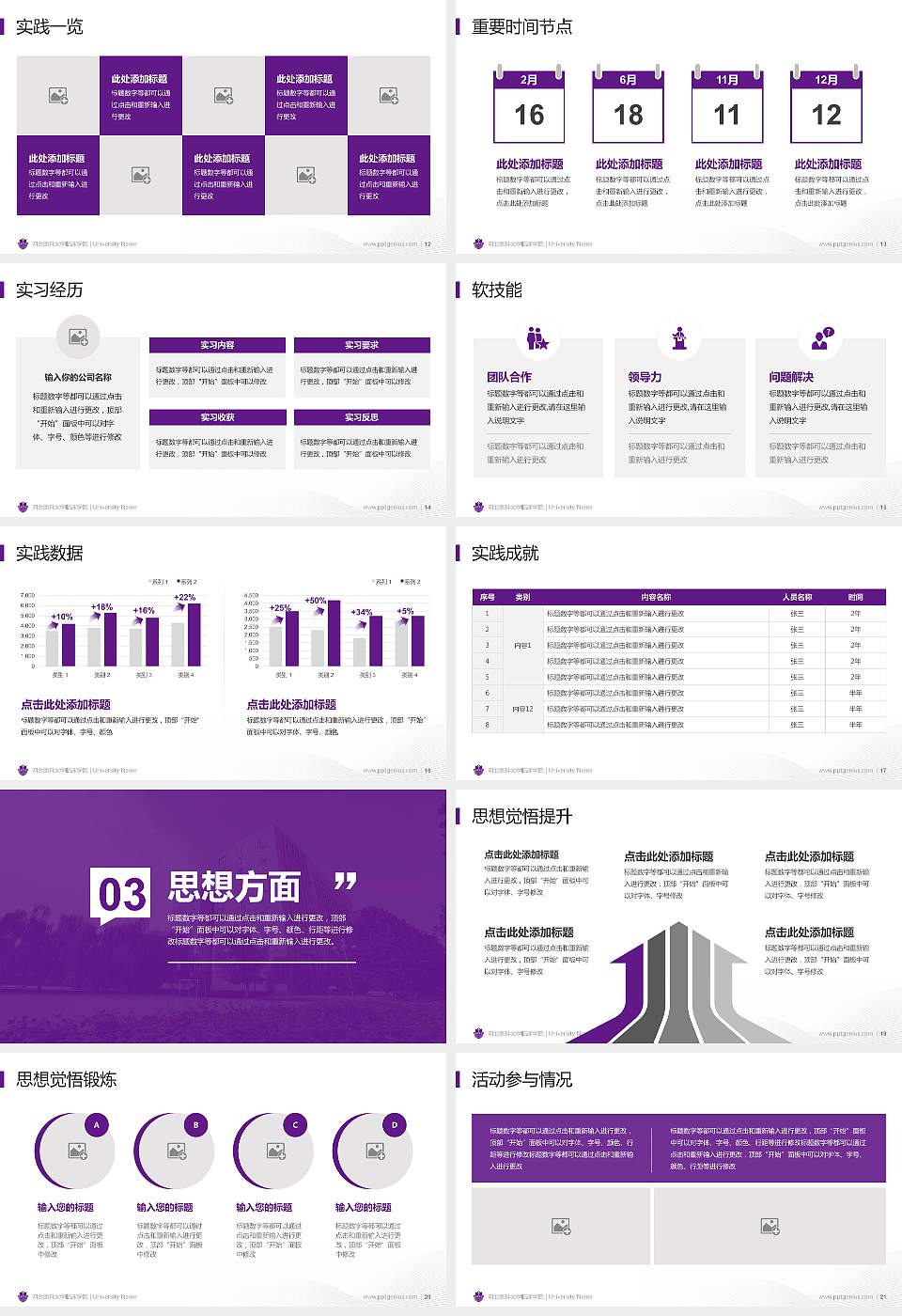 河北医科大学临床学院专用国家奖学金答辩PPT模板16:9格式幻灯片预览图3