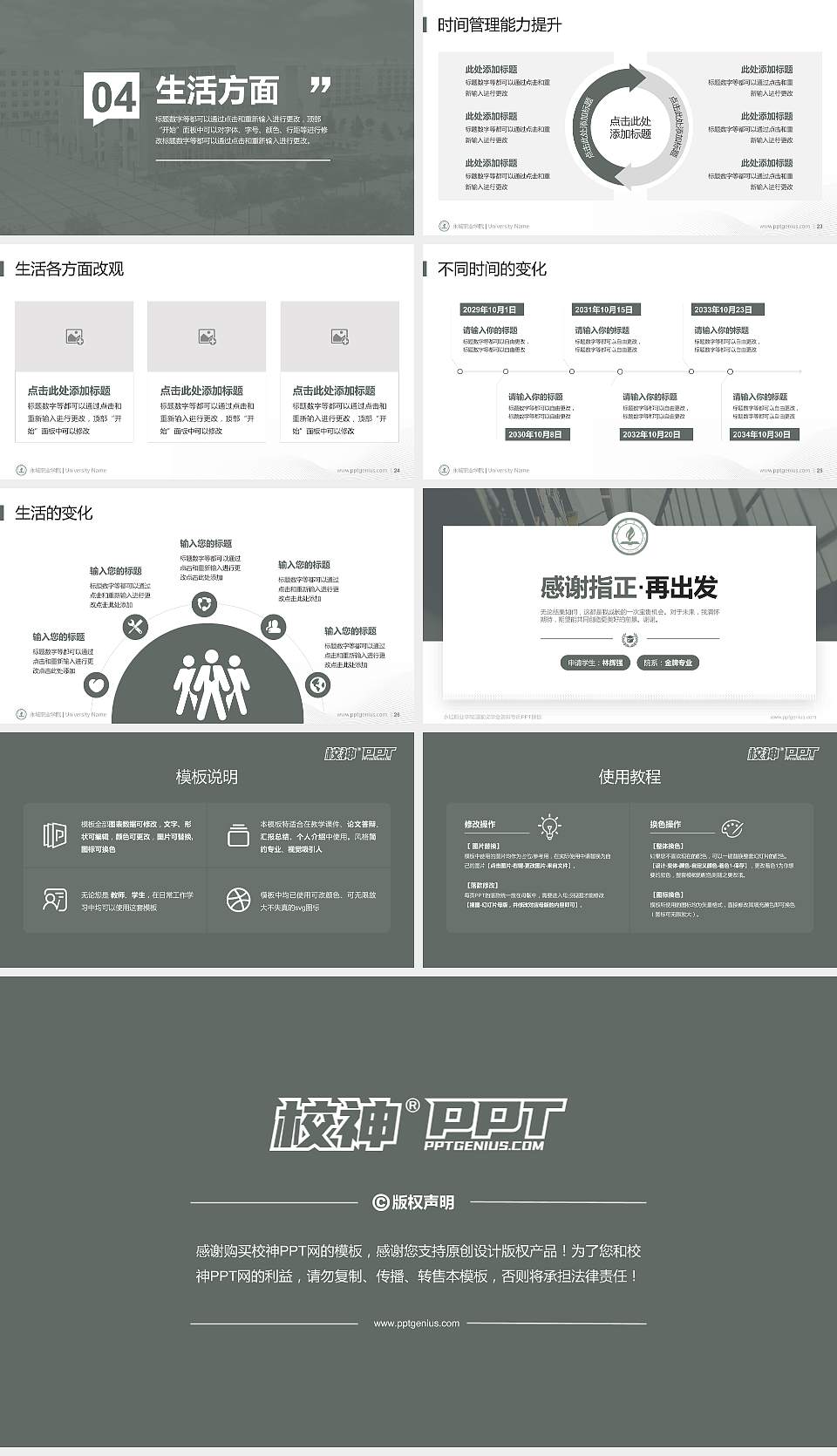 永城职业学院专用国家奖学金答辩PPT模板16:9格式幻灯片预览图4