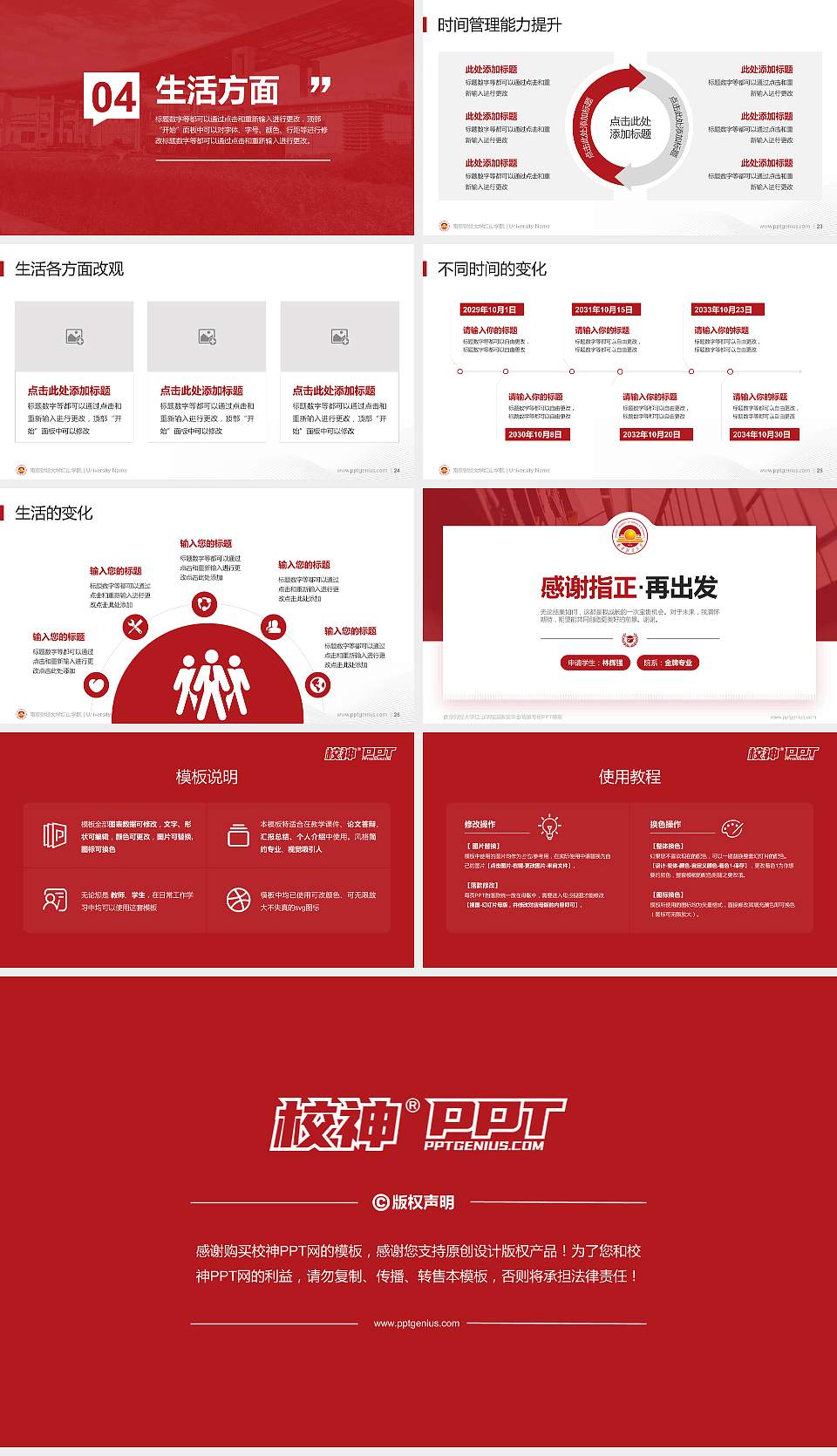 南京财经大学红山学院专用国家奖学金答辩PPT模板16:9格式幻灯片预览图4