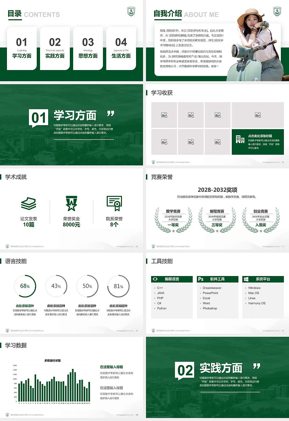 南昌健康职业技术学院专用国家奖学金答辩PPT模板16:9格式幻灯片预览图2
