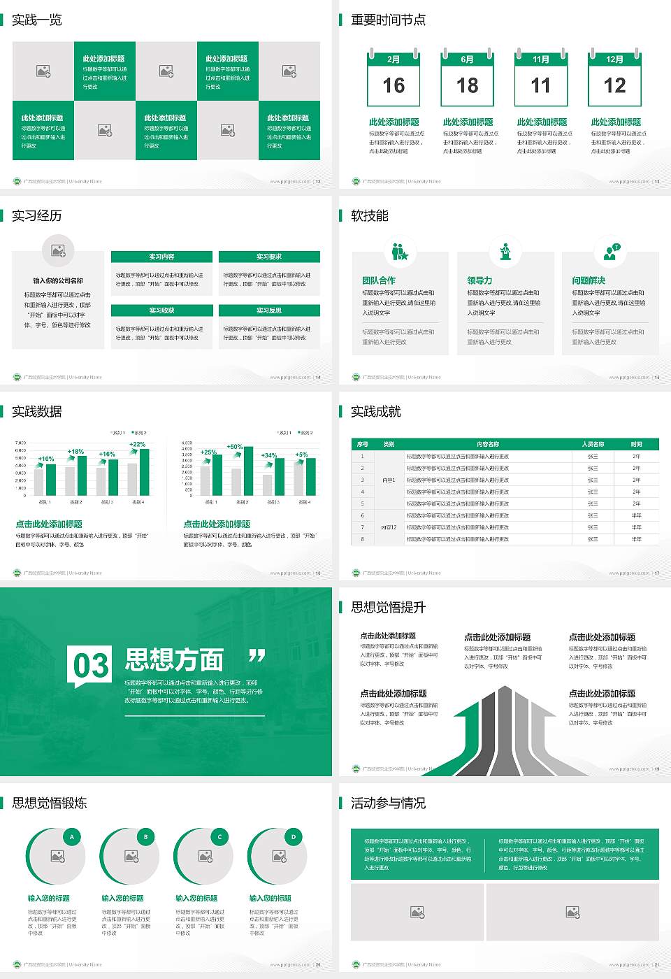 广西经贸职业技术学院专用国家奖学金答辩PPT模板16:9格式幻灯片预览图3