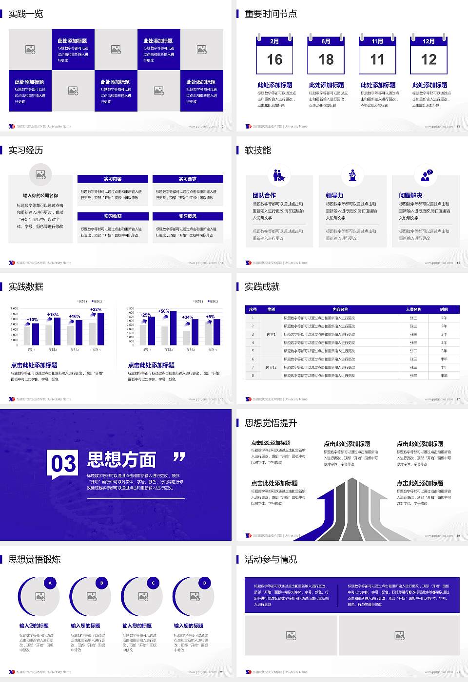 新疆现代职业技术学院专用国家奖学金答辩PPT模板16:9格式幻灯片预览图3