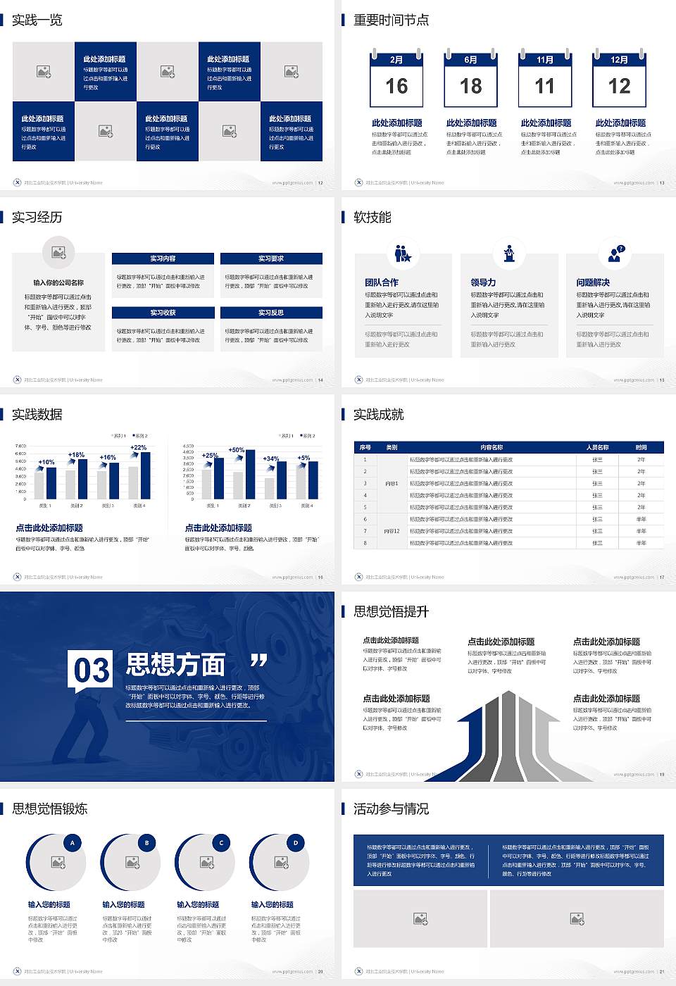 河北工业职业技术学院专用国家奖学金答辩PPT模板16:9格式幻灯片预览图3