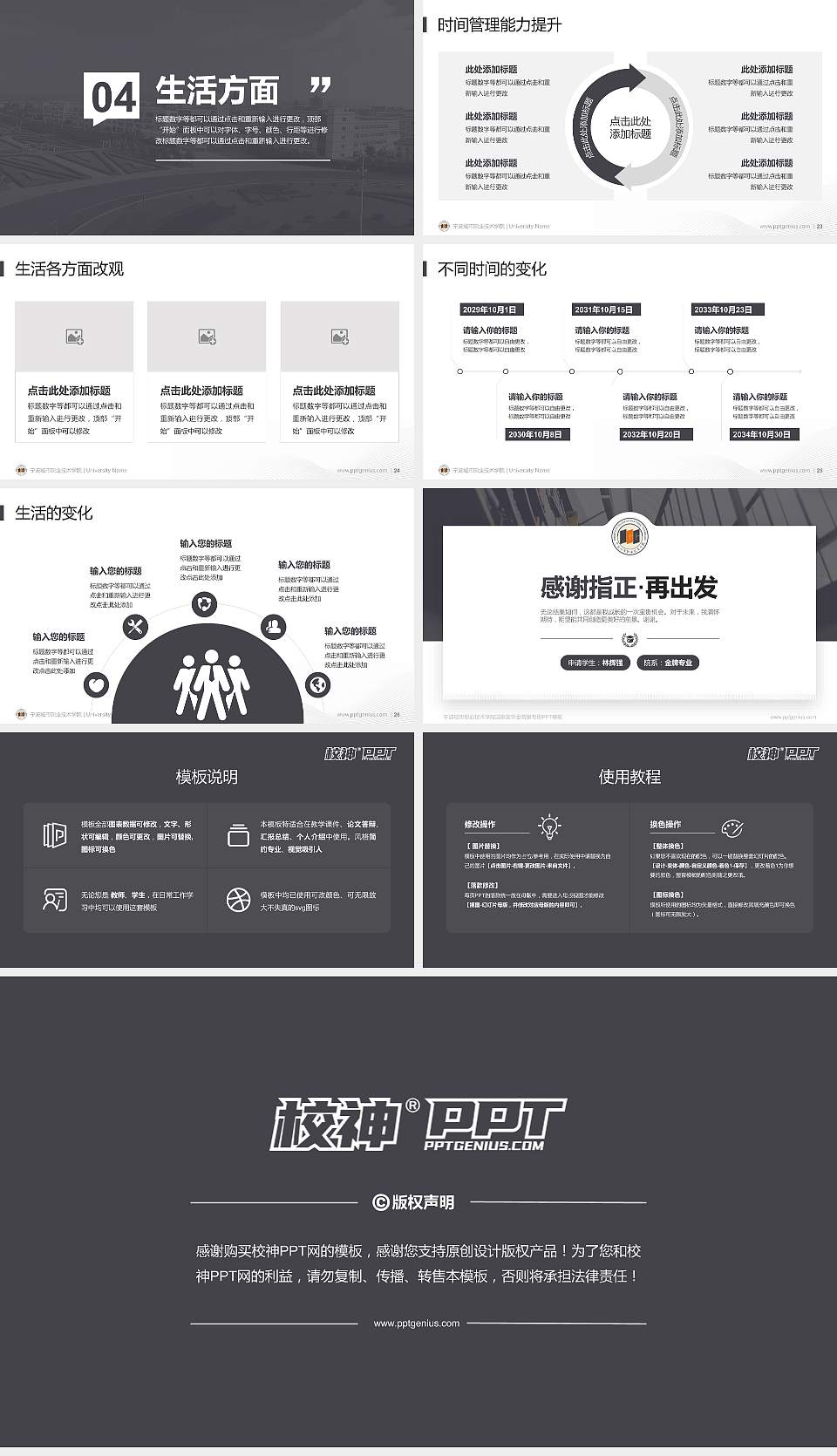 宁波城市职业技术学院专用国家奖学金答辩PPT模板16:9格式幻灯片预览图4