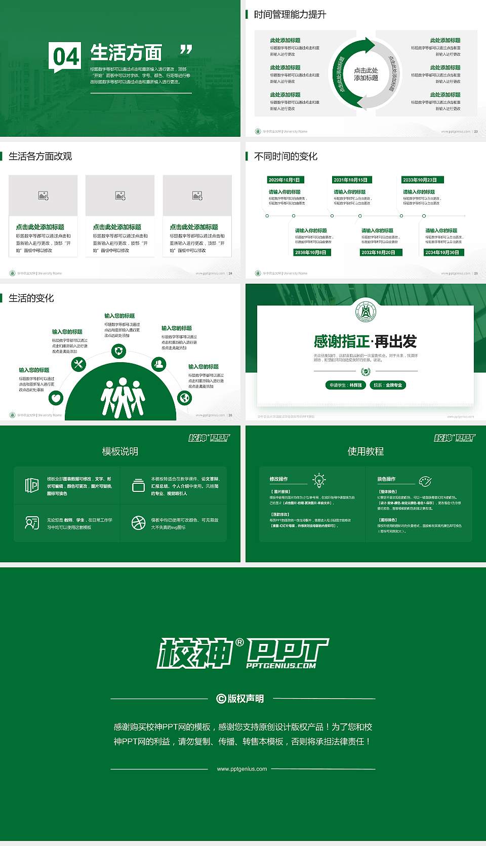 华中农业大学专用国家奖学金答辩PPT模板16:9格式幻灯片预览图4