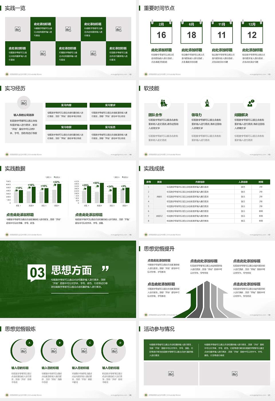 河南建筑职业技术学院专用国家奖学金答辩PPT模板16:9格式幻灯片预览图3