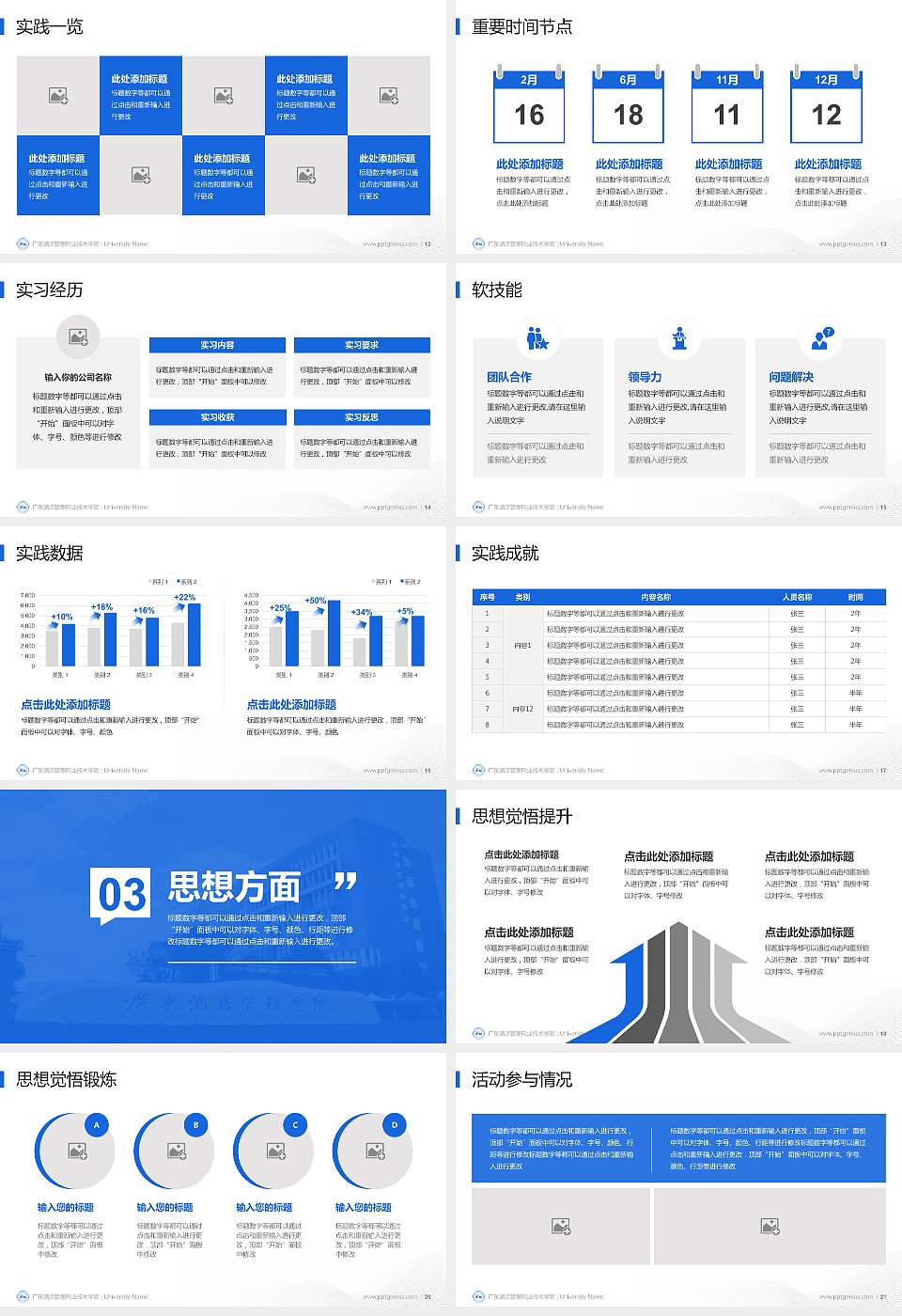 广东酒店管理职业技术学院专用国家奖学金答辩PPT模板16:9格式幻灯片预览图3