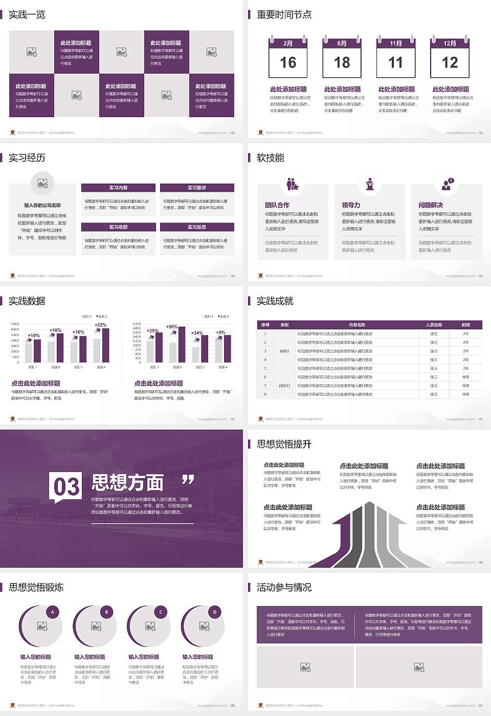 香港中文大学（深圳）专用国家奖学金答辩PPT模板16:9格式幻灯片预览图3