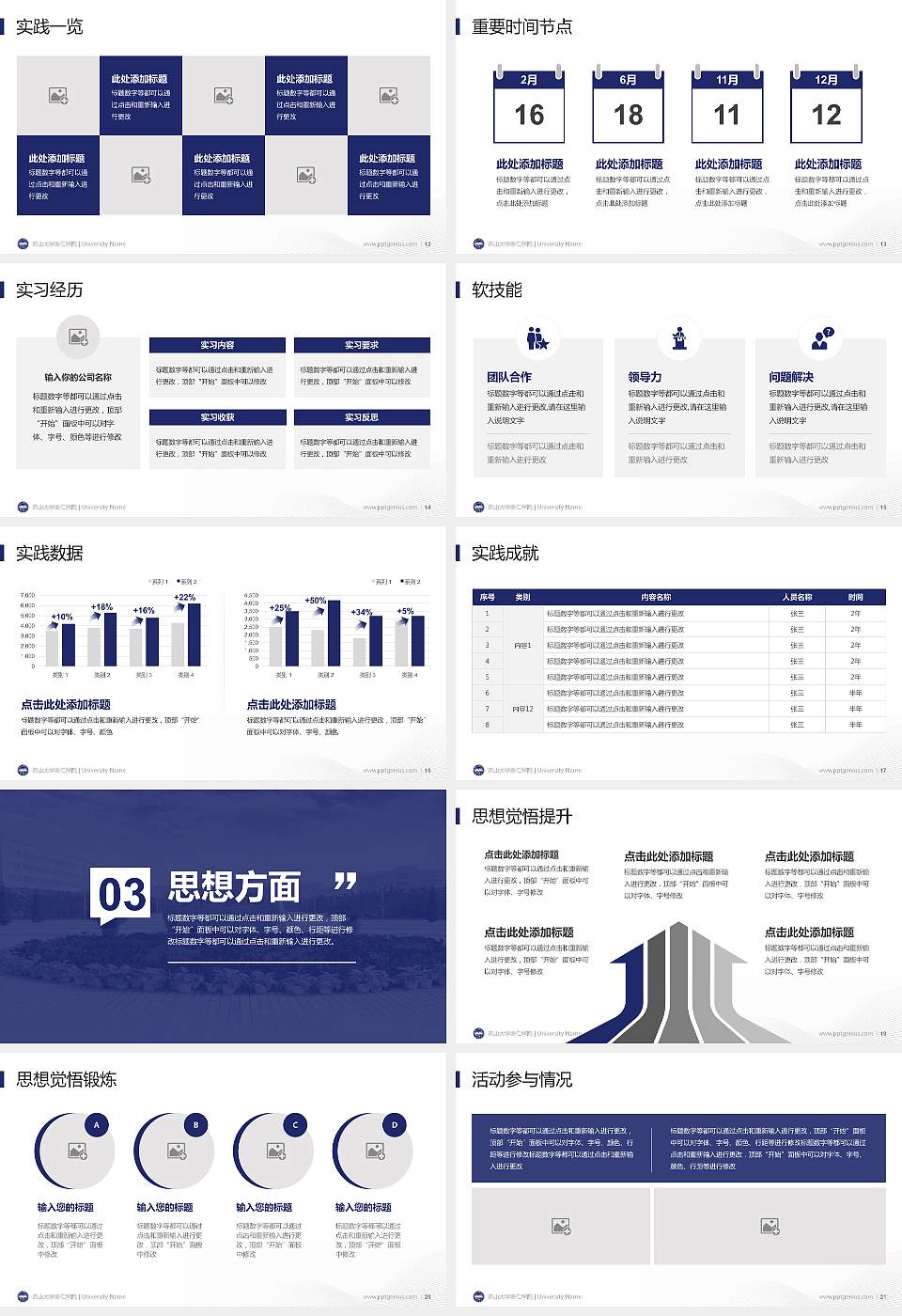 燕山大学里仁学院专用国家奖学金答辩PPT模板16:9格式幻灯片预览图3