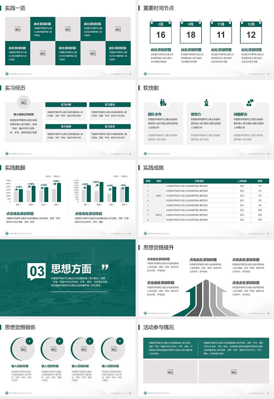 信阳学院专用国家奖学金答辩PPT模板16:9格式幻灯片预览图3