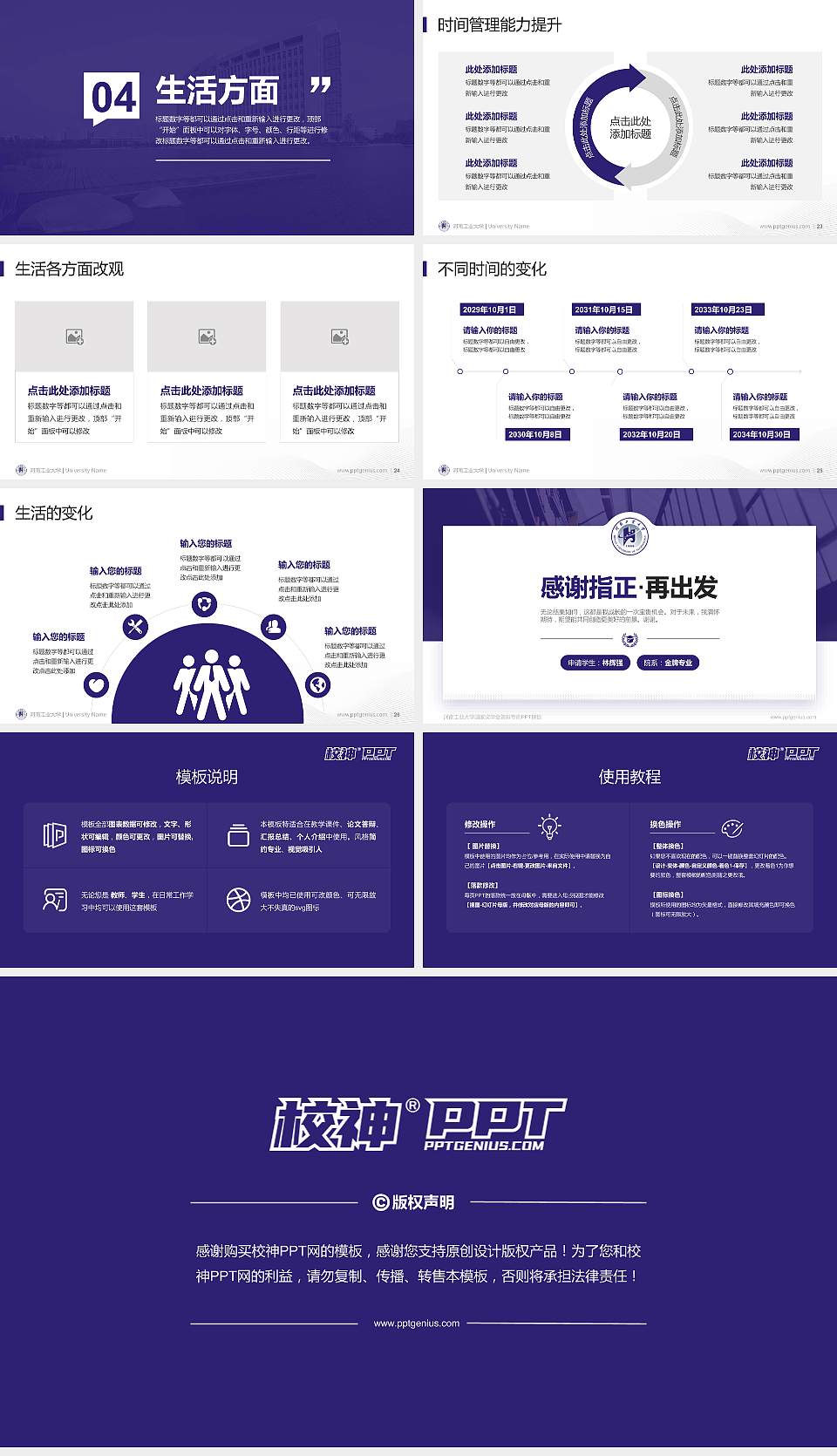 河南工业大学专用国家奖学金答辩PPT模板16:9格式幻灯片预览图4