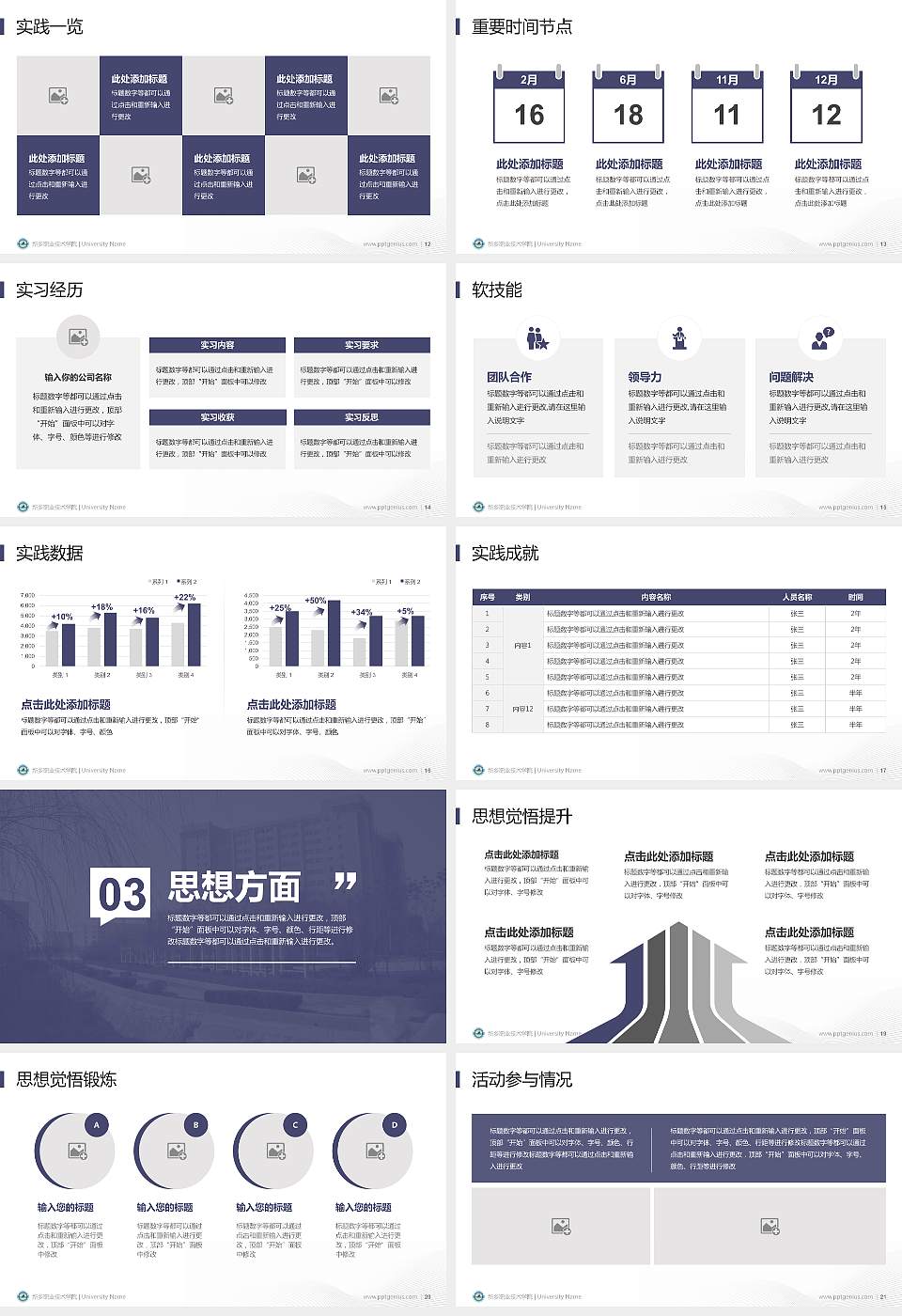 新乡职业技术学院专用国家奖学金答辩PPT模板16:9格式幻灯片预览图3