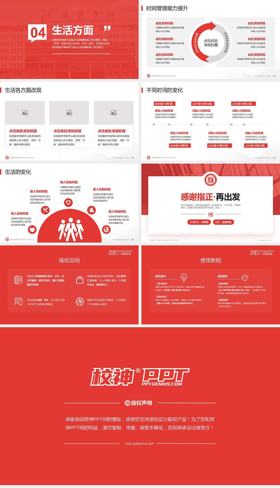 承德医学院专用国家奖学金答辩PPT模板16:9格式幻灯片预览图4