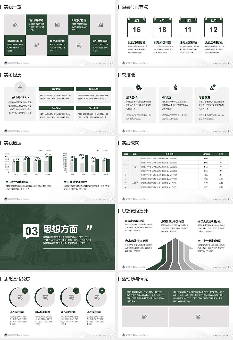 武警海警学院专用国家奖学金答辩PPT模板16:9格式幻灯片预览图3