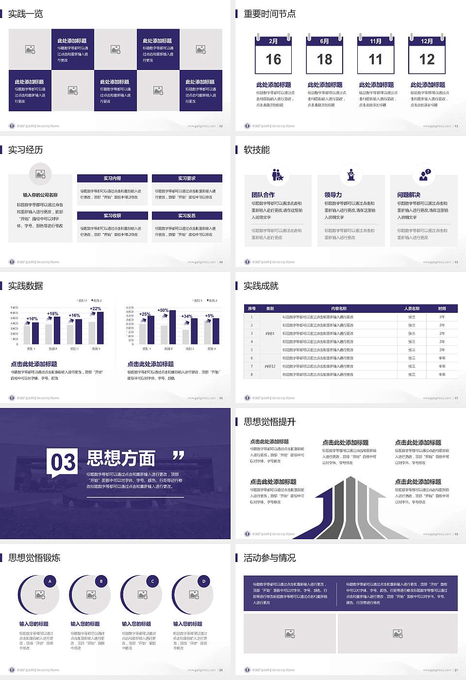 中国矿业大学专用国家奖学金答辩PPT模板16:9格式幻灯片预览图3