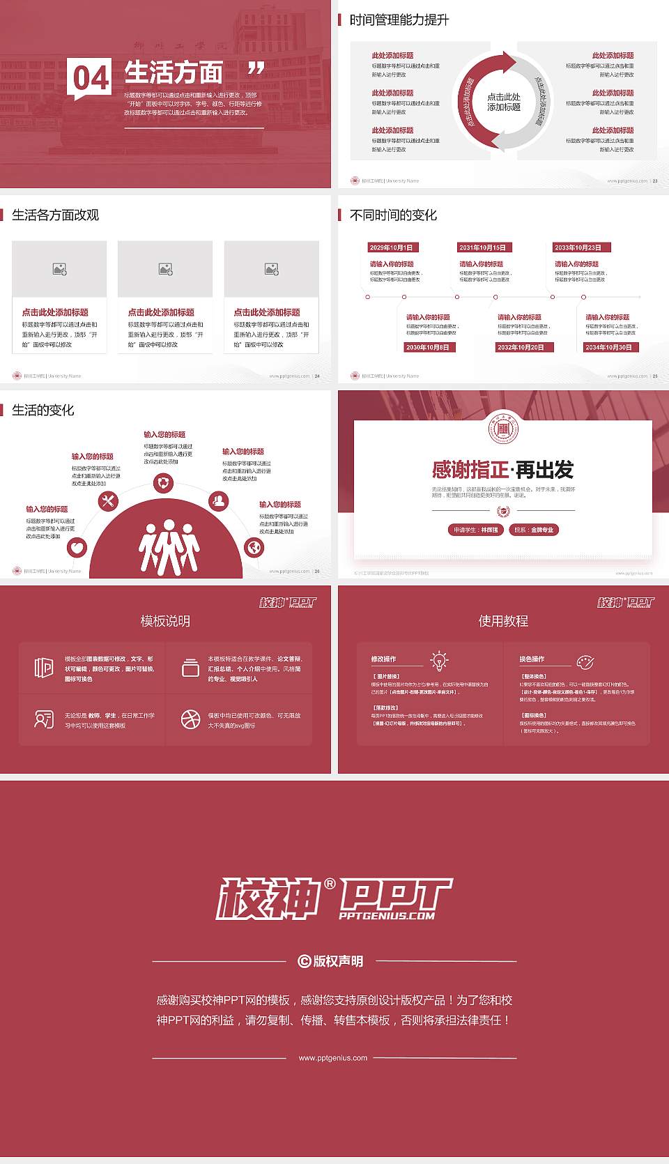 柳州工学院专用国家奖学金答辩PPT模板16:9格式幻灯片预览图4