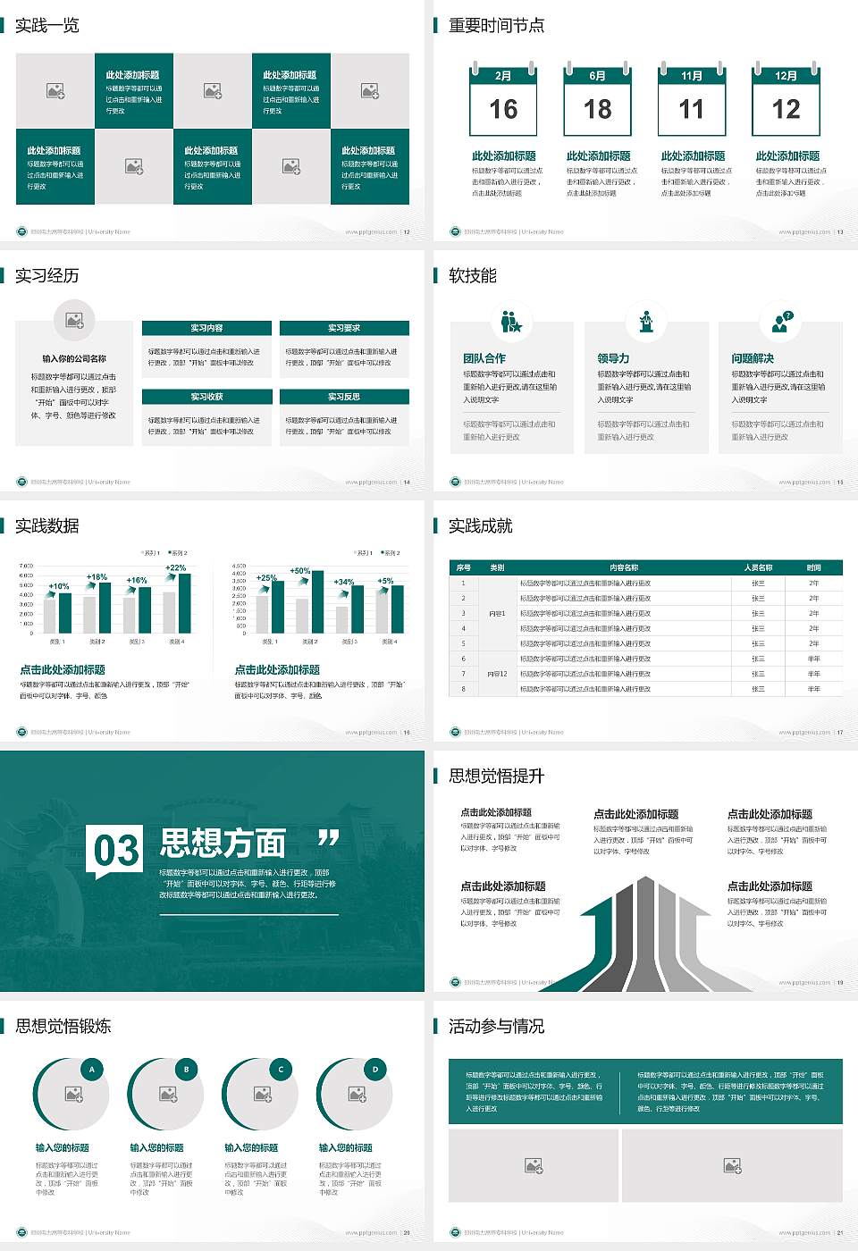 郑州电力高等专科学校专用国家奖学金答辩PPT模板16:9格式幻灯片预览图3