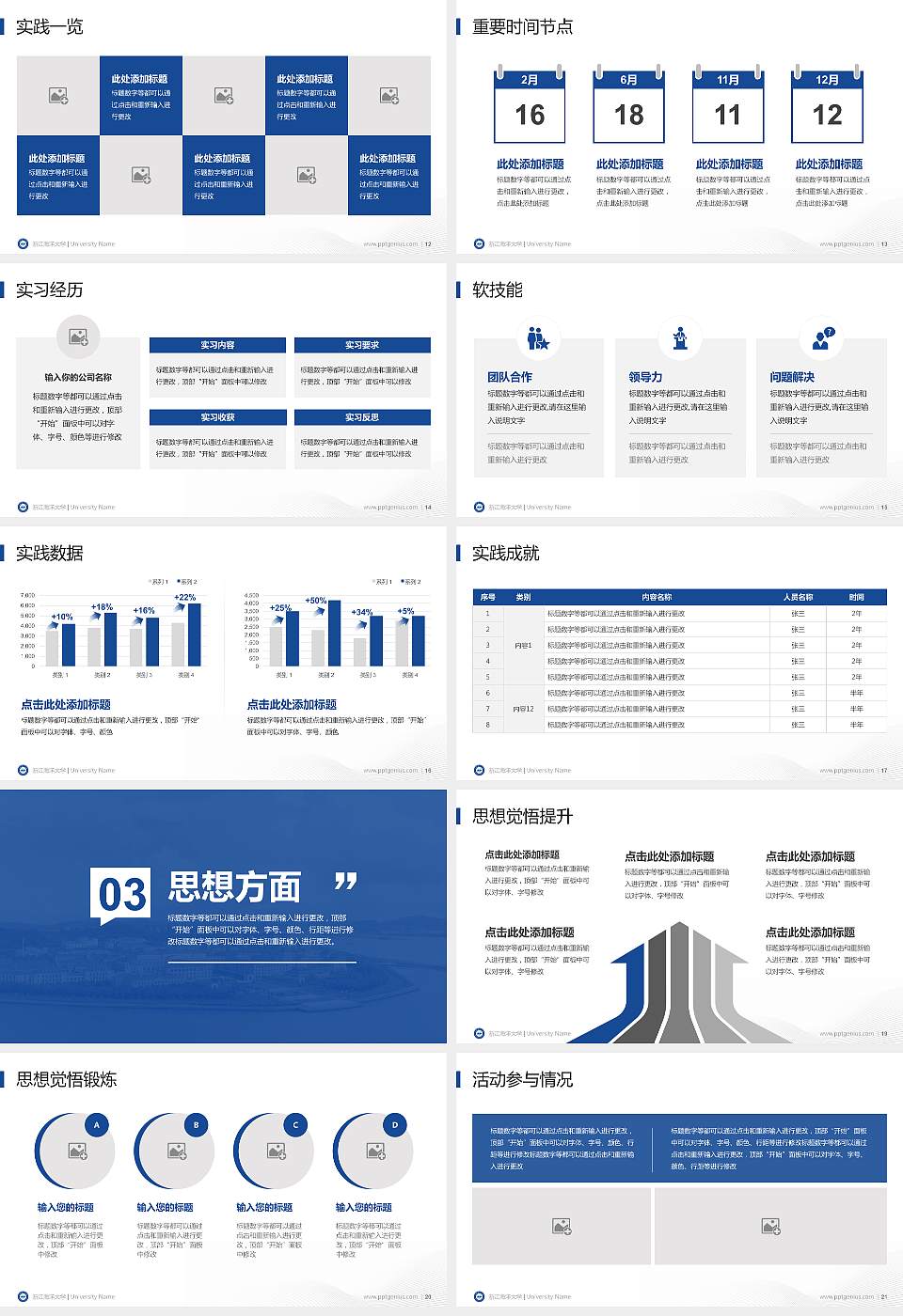 浙江海洋大学专用国家奖学金答辩PPT模板16:9格式幻灯片预览图3