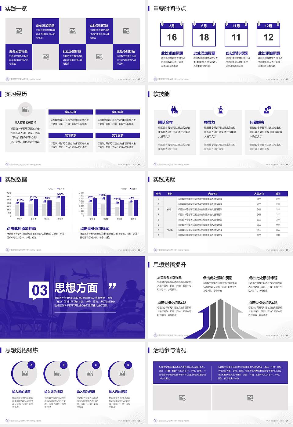 南京航空航天大学专用国家奖学金答辩PPT模板16:9格式幻灯片预览图3